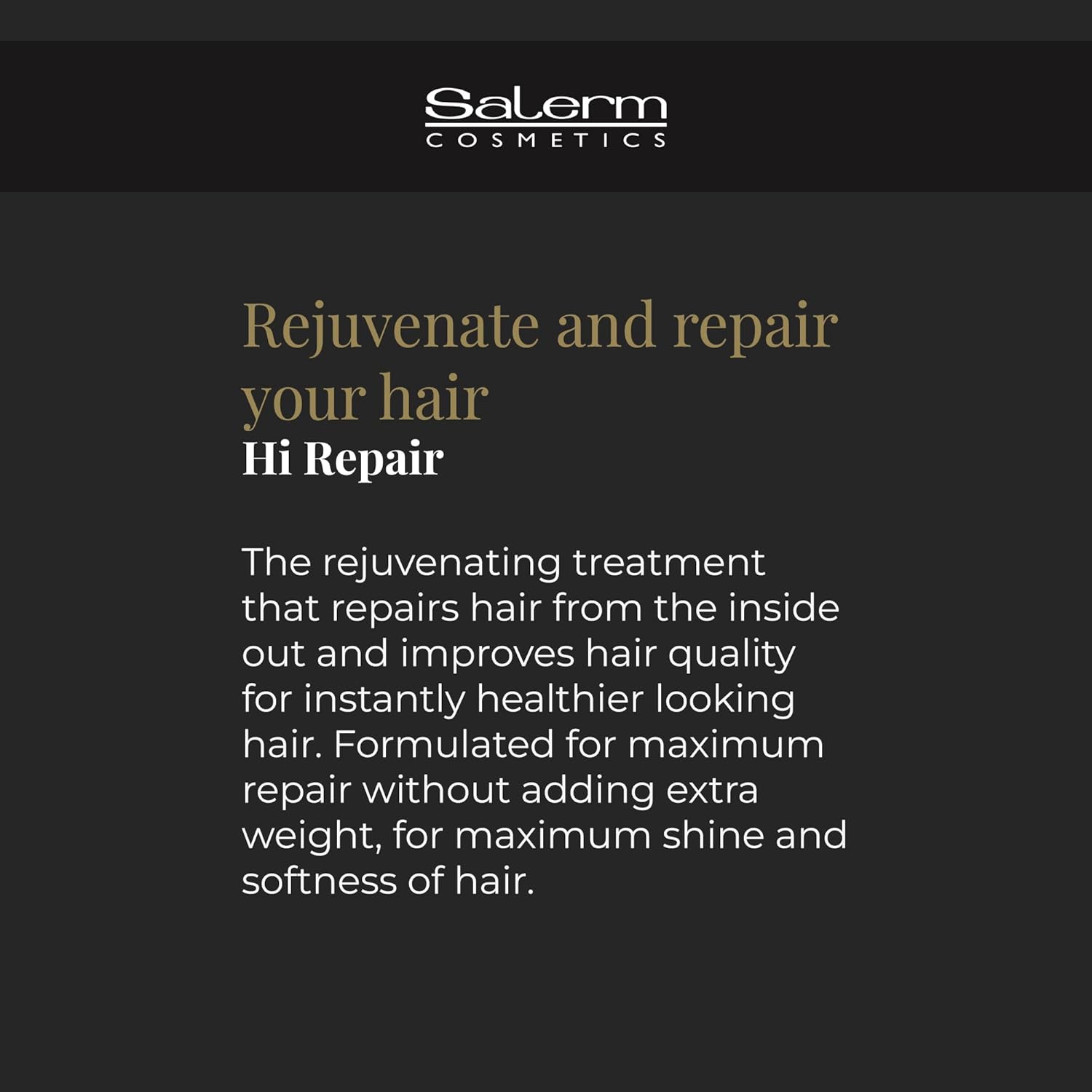 Salerm - Hair Repair Mask - Hi Repair Mask 02-1000 Ml - Deeply Moisturizes Damaged Hair - Repairs And Rejuvenates - Shinier And Softer Hair - Immediate Effect : Hair And Scalp Treatments : Beauty & Personal Care