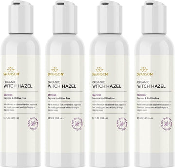Swanson Natural Organic Witch Hazel Facial Toner 8.5 Fl Ounce (250 Ml) Liquid (4 Pack)