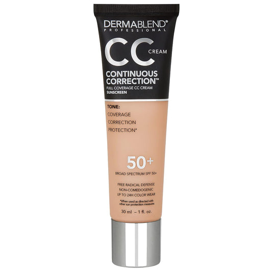 Dermablend Continuous Correction Tone-Evening Cc Cream Foundation Spf 50+, Full Coverage Foundation Makeup & Color Corrector, Oil-Free