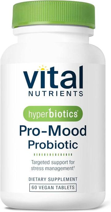 Hyperbiotics Vital Nutrients Pro Mood Probiotic With L-Theanine | Clinically Studied Probiotics For Women And Men To Support Stress Management And Mood Support* | 60 Vegan Count