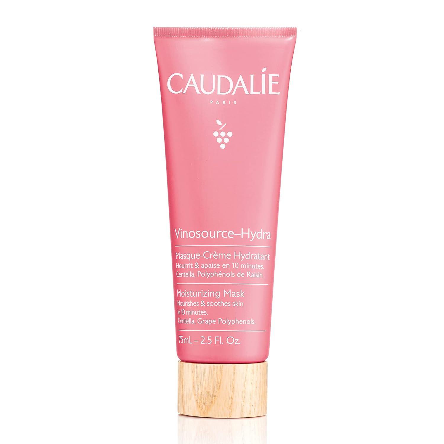 Caudalie Vinosource Moisturizing Mask, 10 min Hydration Booster with Centella Asiatica - Rescue Dry, Irritated, Dehydrated or Red Skin, 2.5 Fl. Oz