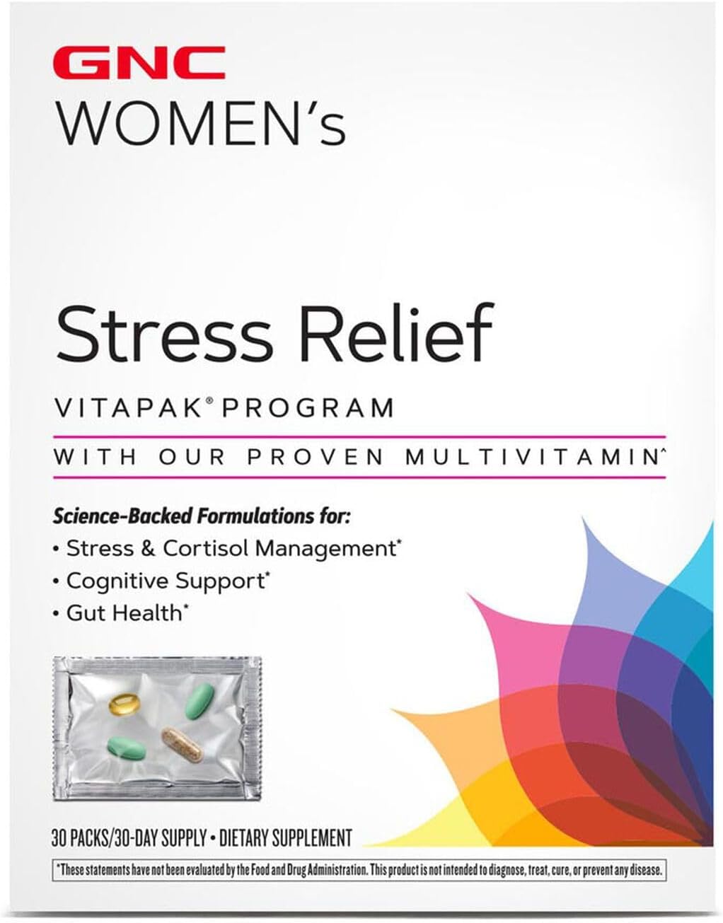 Gnc Women'S Stress Relief Vitapak, Stress & Cortisol Management, 30 Count