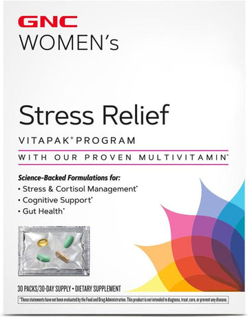 Gnc Women'S Stress Relief Vitapak, Stress & Cortisol Management, 30 Count