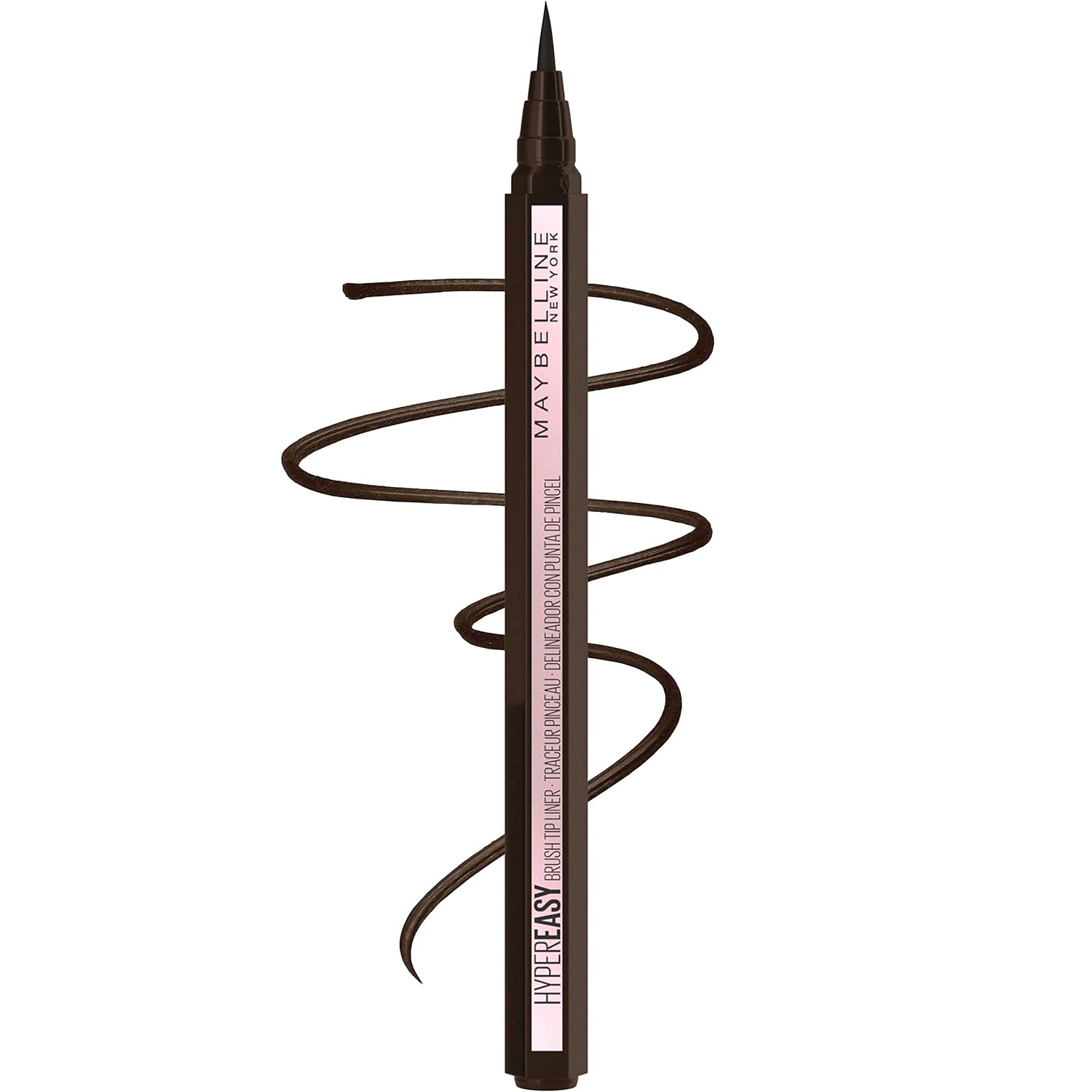 Maybelline New York Hyper Easy Liquid Pen No-Skip Waterproof Eyeliner, Satin Finish, Pitch Brown