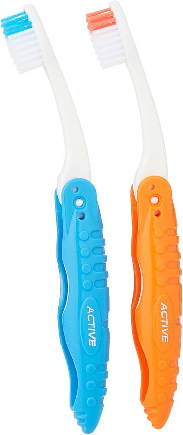 Beauty Formulas Active Oral Care Voyager Folding Travel Toothbrush 2-Pieces, Assorted, Random