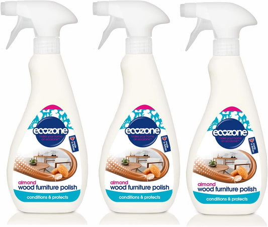 Ecozone Almond Wood Furniture Polish. Pack Of 3