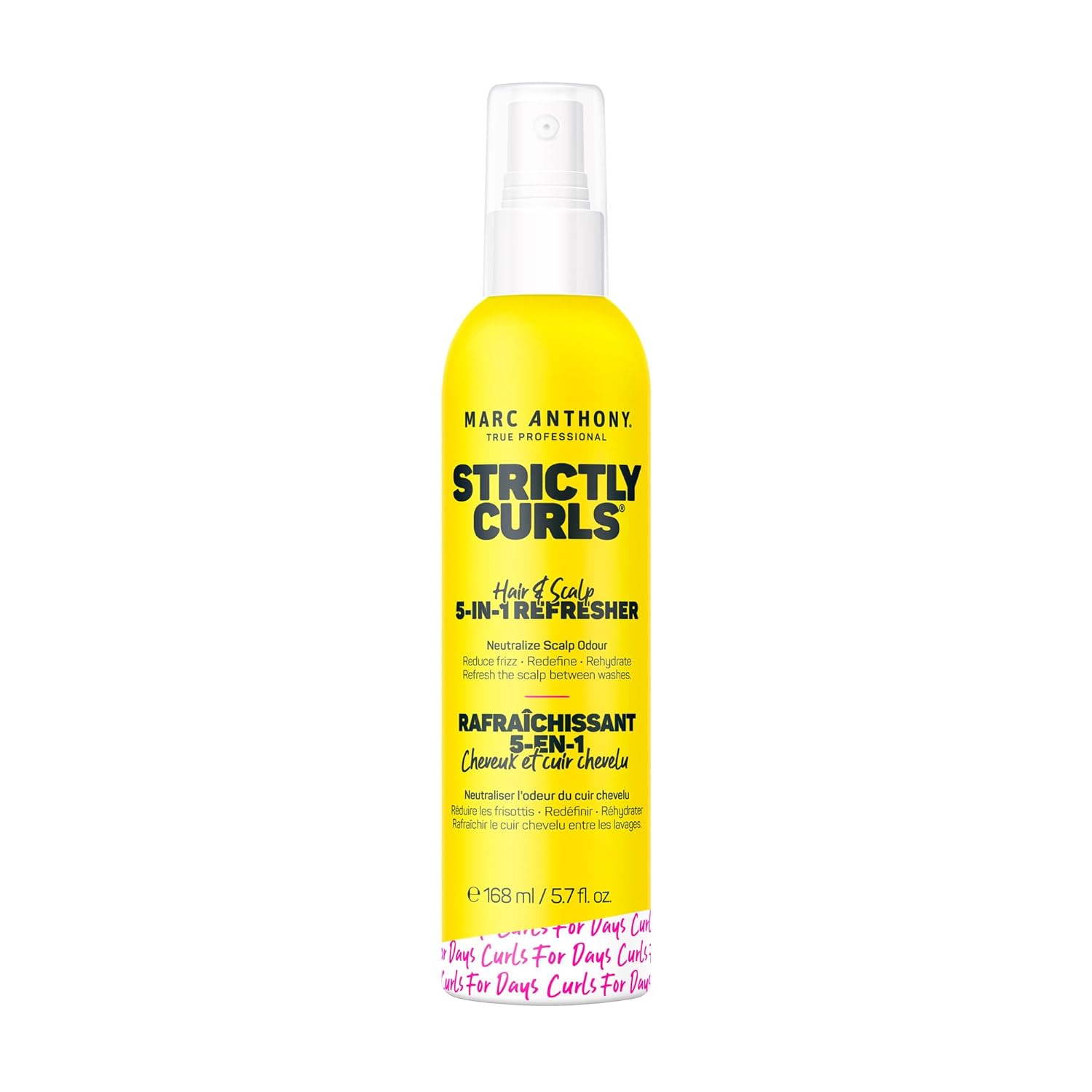 Marc Anthony Strictly Curls Hairspray For Curly Hair, 5-In-1 Refresher - Nourishing Formula For Moisturized, Refreshed & Healthy Scalp & Hair From Root To Tip - 5.7 Fl Oz