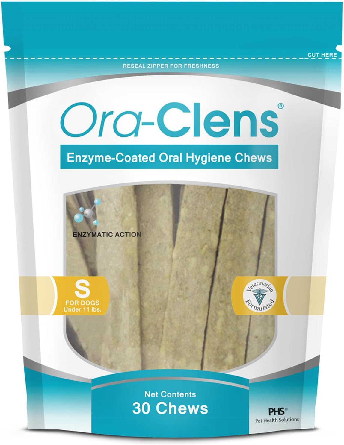 Oral Hygiene Chews For Small Dogs - Cleans Teeth And Freshens Breathe - Coated With Enzymes - Prevents Plaque & Bacteria Build Up - 30 Chews