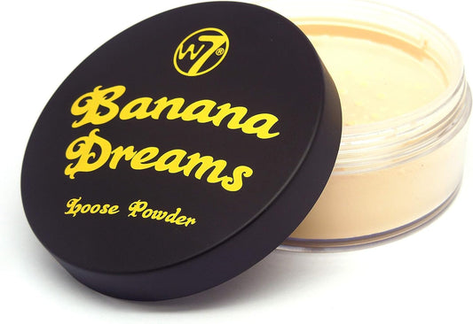 W7 Banana Dreams Loose Setting Powder - Weightless Yellow Blurring Powder For All Skin Tones - 2 Pack