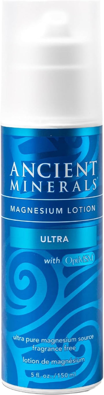 Ancient Minerals Magnesium Lotion Ultra with MSM Pure Genuine Zechstein Magnesium Lotion Supplement for Topical Application (5oz)