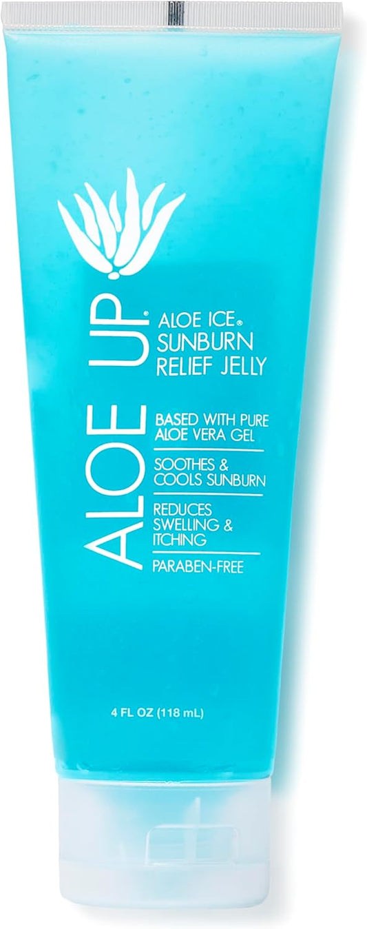 Aloe Up White Collection Sunscreen Lotion Spf 30 And Aloe Ice Sunburn Relief Jelly - Bundle With Face And Body Sunscreen Protector And After Sun Gel - With Pure Aloe Vera - Reef Friendly - 2 Items