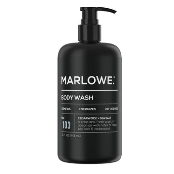 Marlowe. No. 103 Body Wash 16 Oz Pump, Original, Energizing & Refreshing Shower Gel With Willow Bark & Green Tea Extracts, Cleanses, Moisturizes, Smooths & Nourishes, Fresh Pine & Agarwood Scent