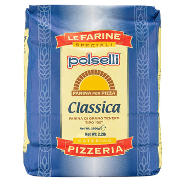 Classica, Tipo "00" Double Zero Flour Extra Fine, 11 Lbs (5 Kg), Neapolitan Italian Pizza, Bread, Pasta, And More, All Natural, Unbleached, Unbromated, No Additives, Polselli
