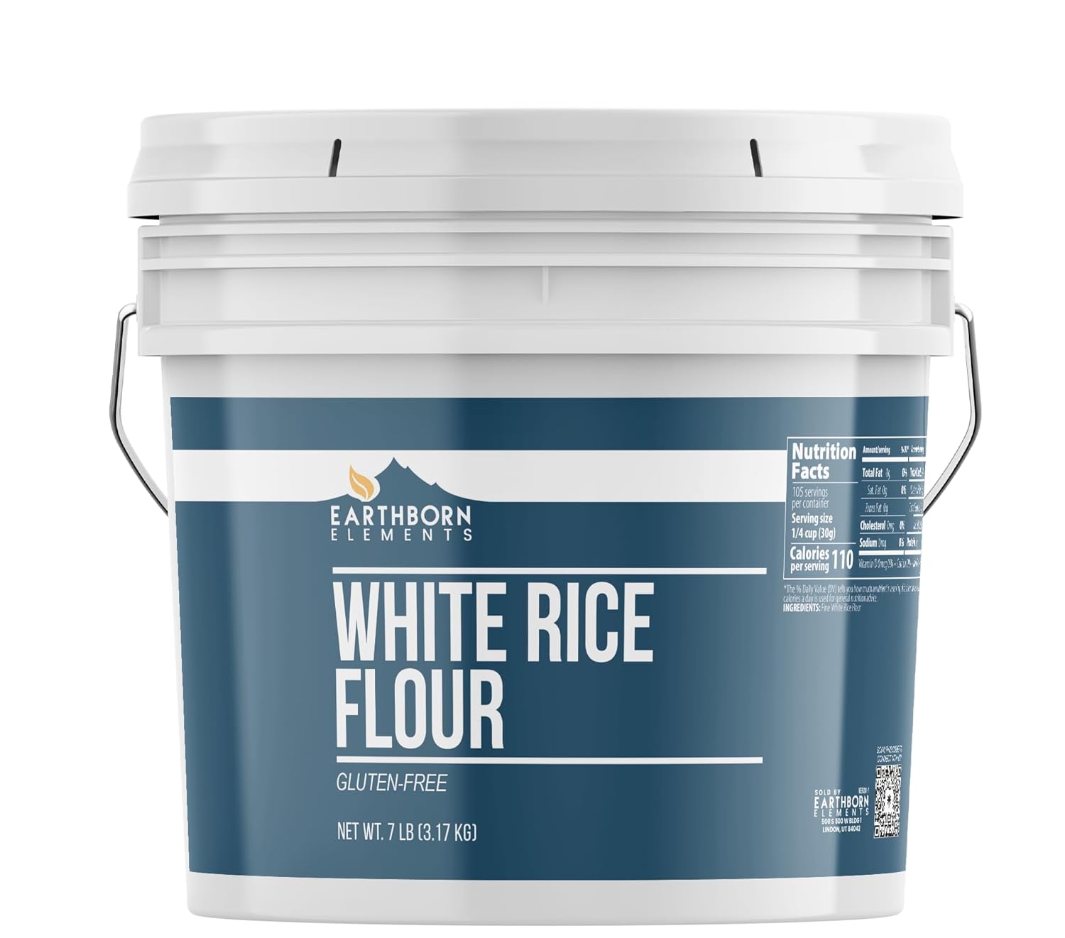 Earthborn Elements White Rice Flour (1 Gallon), Gluten-Free Baking, Always Pure