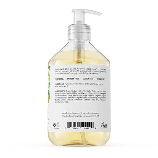 Deep Steep Liquid Hand Wash, Fresh Lavender, 17.6 Oz – Moisturizing Cleanser With Olive Oil, Aloe Vera, Glycerin & Hyaluronic Acid – Vegan, Clean Beauty, Soft & Nourished Hands