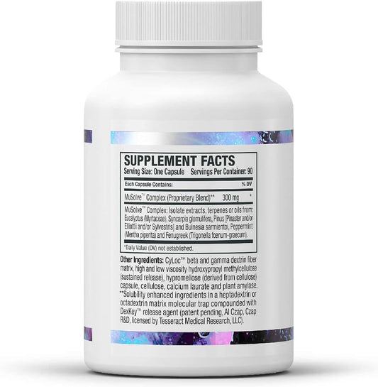 Musolve Sr Respiratory Health Support Supplement, Sustained-Release Hypoallergenic Formula, Six Natural Botanical Extracts To Help Dissolve Mucus, 300 Mg, 90 Vegetarian Capsules