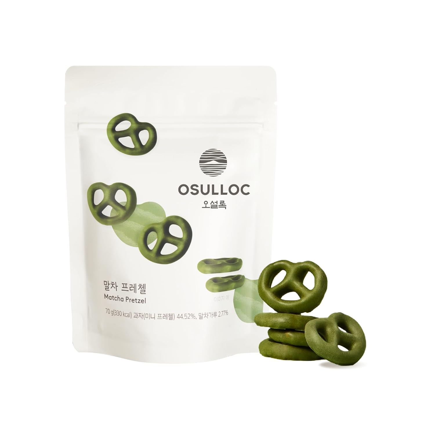 Osulloc Matcha Pretzel (2.46 Oz, 70G), Korean Matcha Flavored Snacks | Asian Snacks, Premium Tea Snacks From Jeju Island