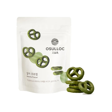 Osulloc Matcha Pretzel (2.46 Oz, 70G), Korean Matcha Flavored Snacks | Asian Snacks, Premium Tea Snacks From Jeju Island