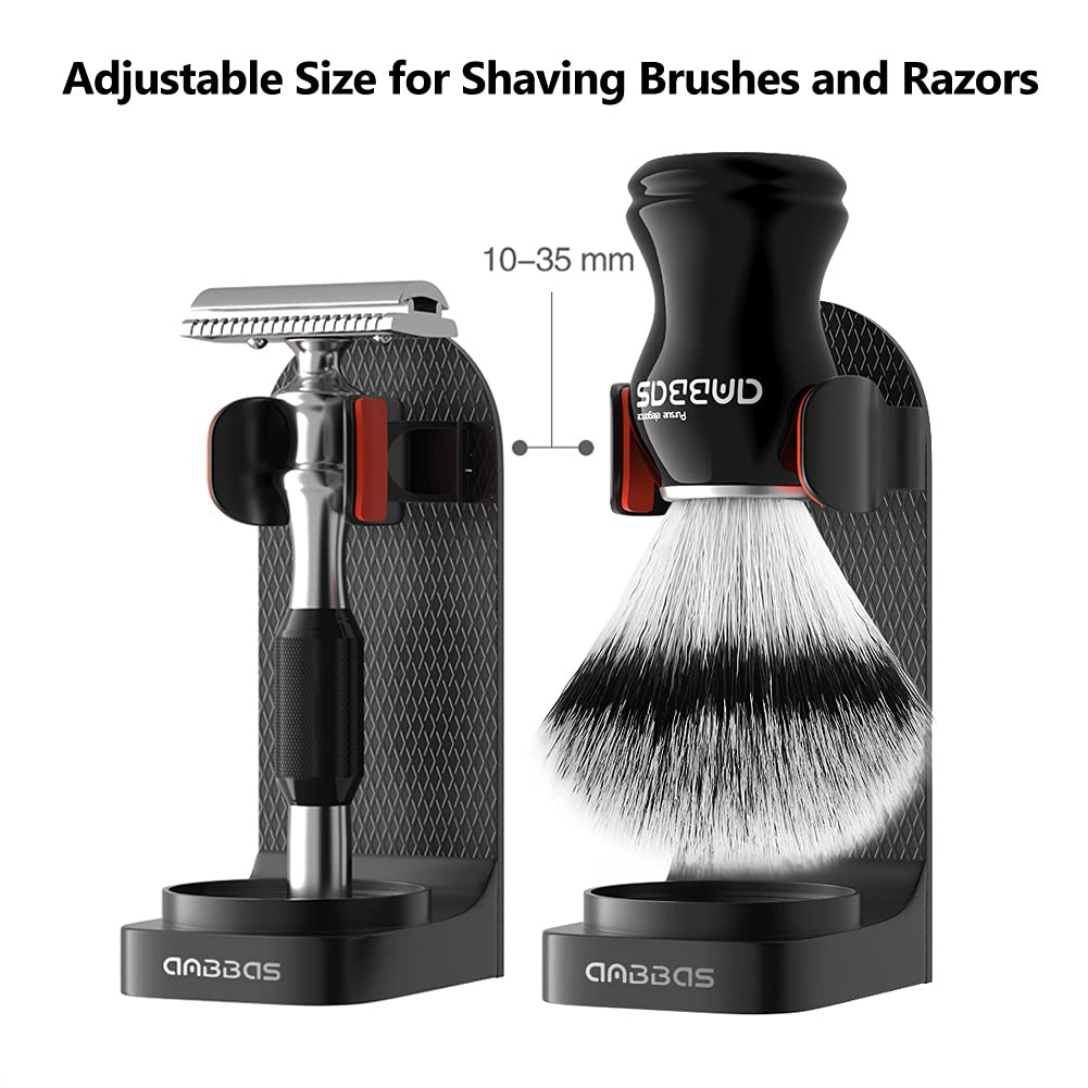 Anbbas Faux Badger Hair Shaving Brush And Bowl With Black Abs Wall Mounted Shaving Stand Holders For Soap Bowl And Brush,100G Soap Bar,5In1 Set For Men Close Shave : Beauty & Personal Care