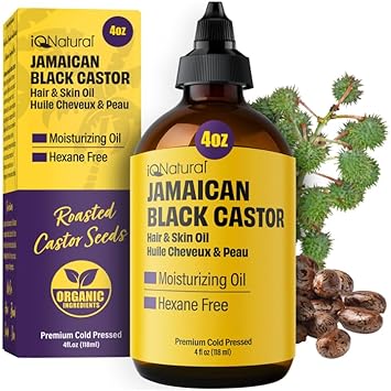 4Oz Organic Cold Pressed Jamaican Black Castor Oil For Hair Growth And Damaged, Dry Scalp - Unscented, Hexane-Free