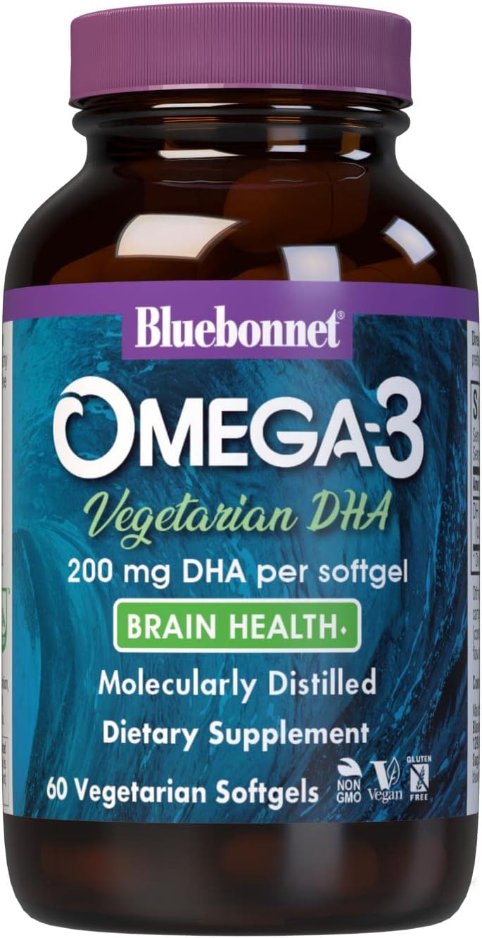 BlueBonnet Natural Omega-3 Vegetarian DHA Vegetarian Softgels, 200 mg,