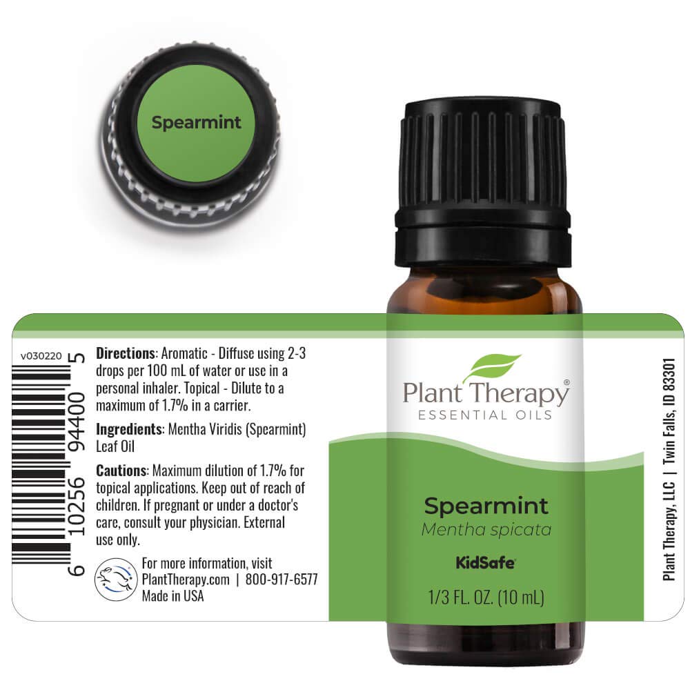 Plant Therapy Spearmint Essential Oil 10 mL (1/3 oz) 100% Pure, Undiluted, Therapeutic Grade : Health & Household