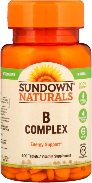 Sundown Naturals B-Complex, Tablets 100 ea (Pack of 12) - Packaging May Vary