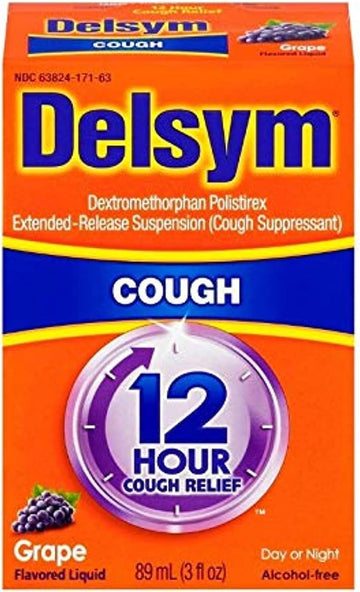Delsym Adult 12 Hour Grape Cough Syrup, 3 Oz
