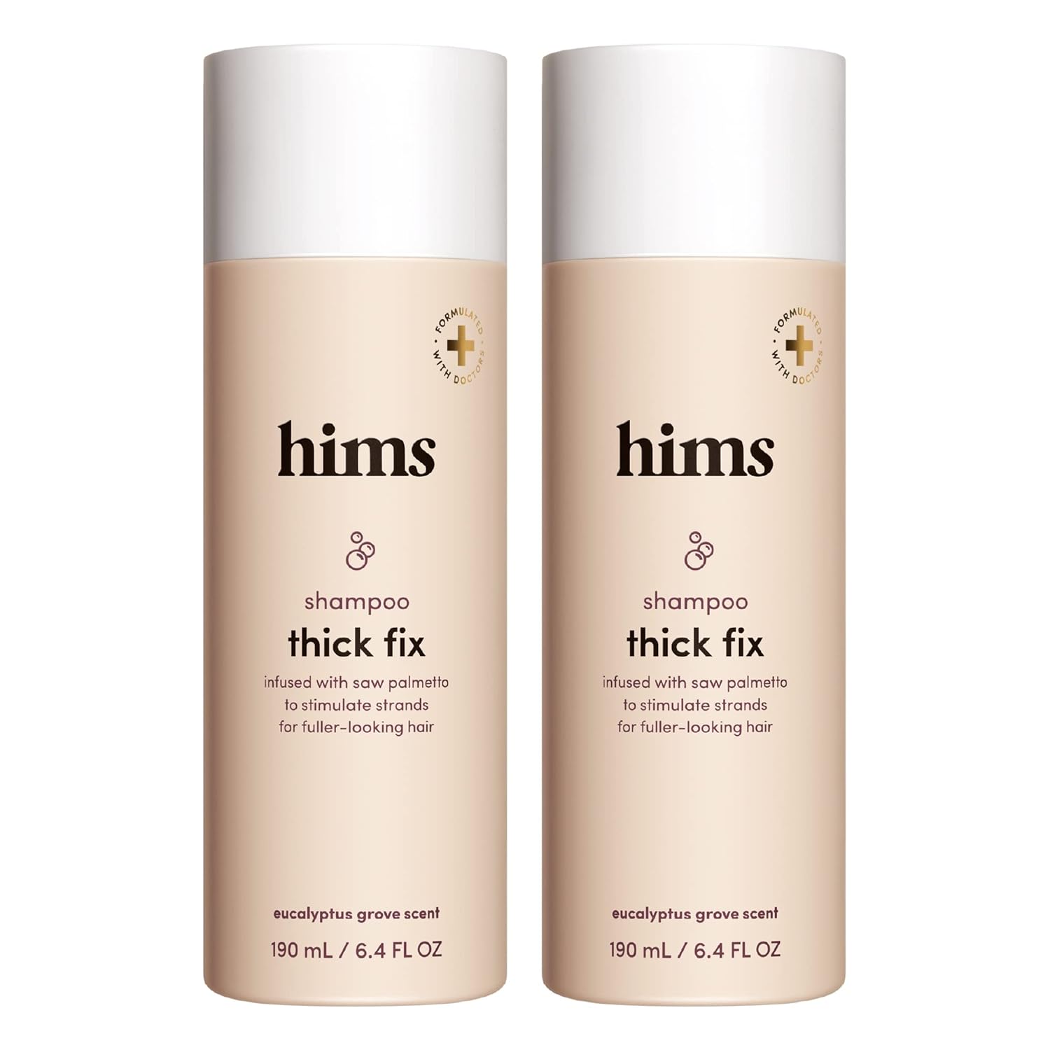 Hims Thick Fix Hair Shampoo For Thinning Hair With Saw Palmetto To Add Volume And Moisture, No Parabens Or Sulfates, Vegan And Cruelty Free, 2 Pack, 6.4Oz