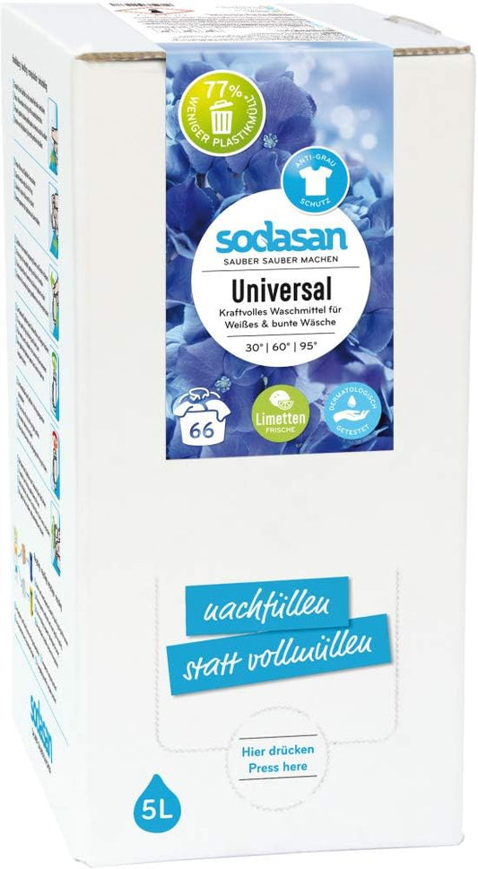 Sodasan Organic Lime Universal Detergent 5L Bib (6 X 5 L)