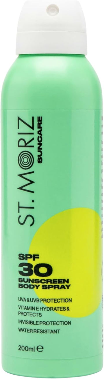 St Moriz Suncare Spf 30 Sunscreen Body Spray | Hydrating Uva & Uvb Spf 30 Invisible Protection Sun Spray Mist For Body With Vitamin E | Water Resistant | Dermatologically Tested | Vegan | 200Ml