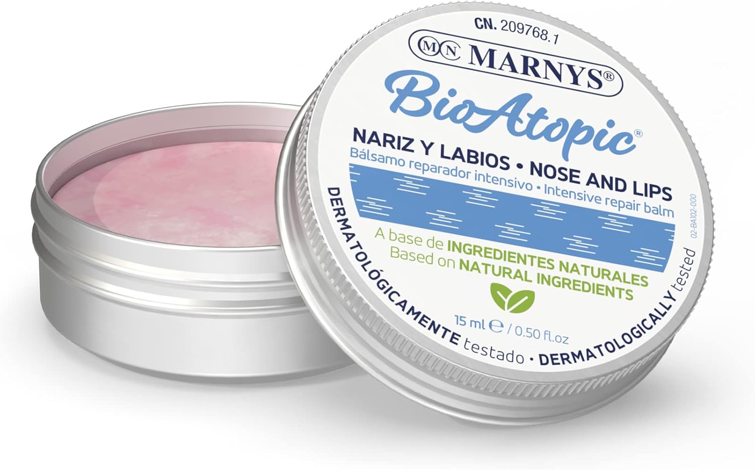 Lip Balm - Bioatopic Nose And Lips - Regenerates, Protects And Soothes Dry Nose And Lips, Vegan, Pleasant Strawberry Smell - 15Ml