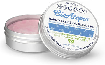 Lip Balm - Bioatopic Nose And Lips - Regenerates, Protects And Soothes Dry Nose And Lips, Vegan, Pleasant Strawberry Smell - 15Ml