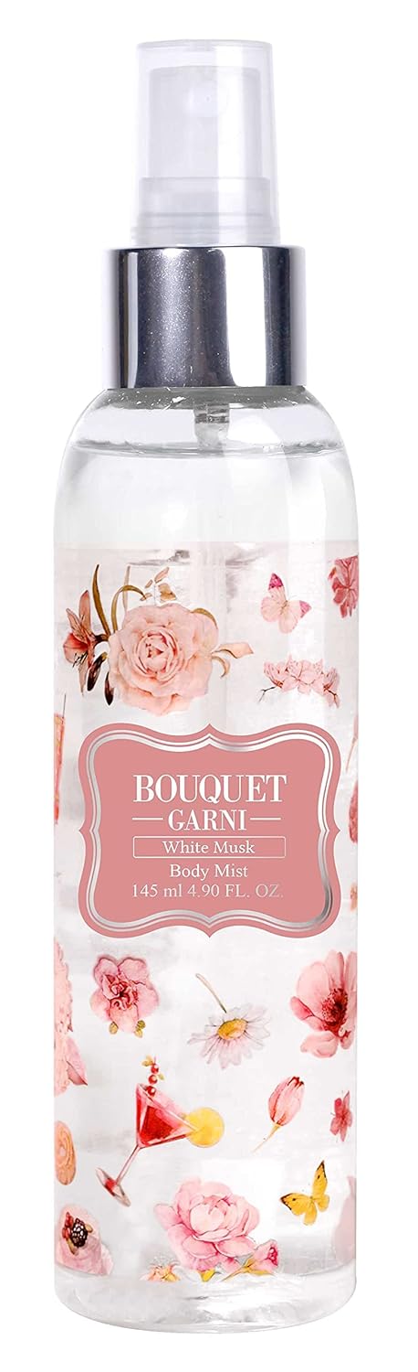 Bouquet Garni Body Mist White Musk Fragrance - Long-Lasting Moisture & Fragrance, Mist For Women, Low Irritation (Containing Vitamin E, Citrus Acid) - 4.9 Oz