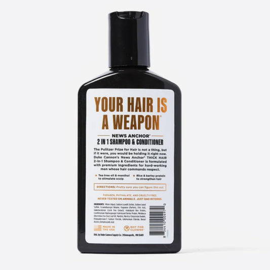 Duke Cannon NEWS ANCHOR 2-IN-1 HAIR WASH (CEDARWOOD, 10 fl. oz (Pack of 2)) : Beauty & Personal Care