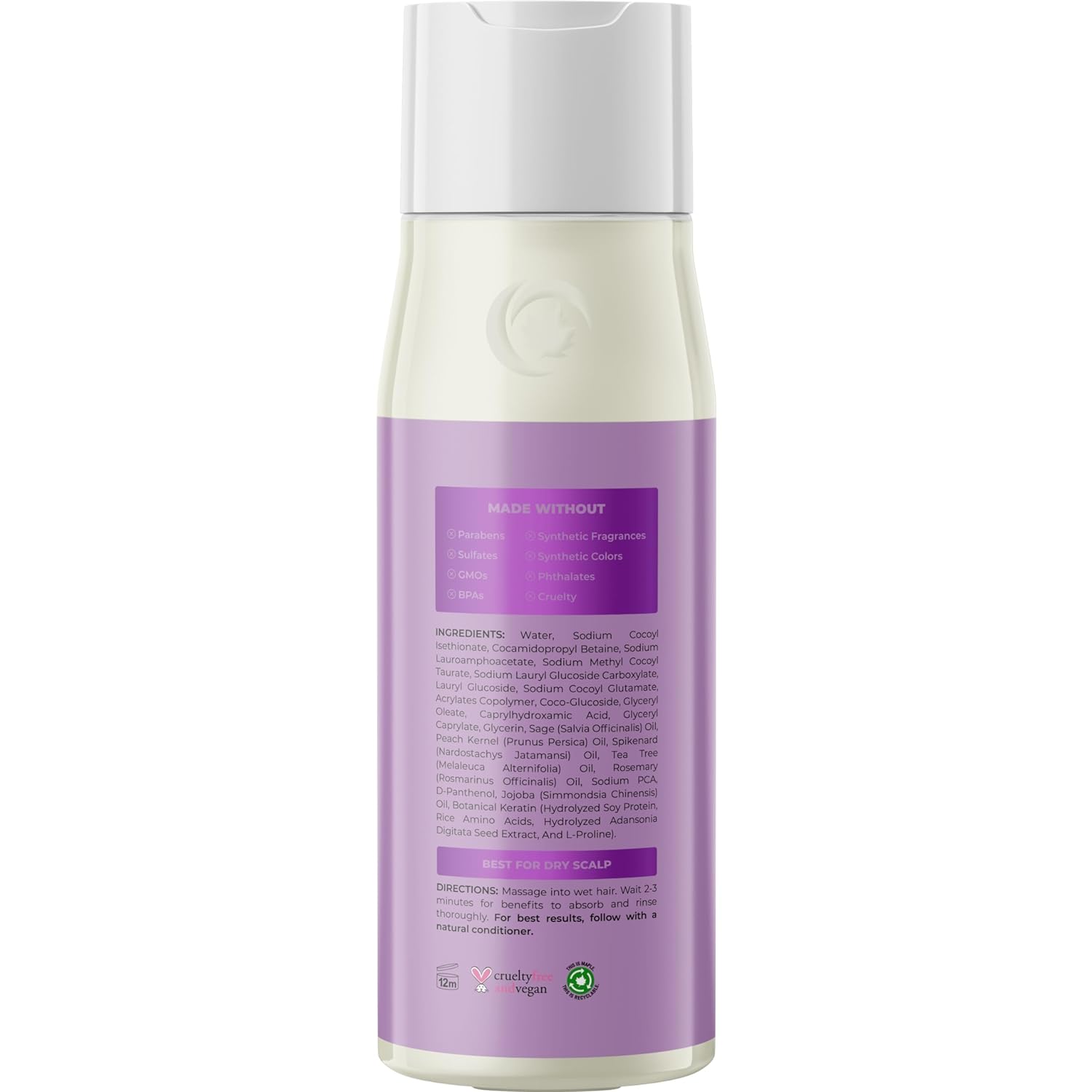 Sage and Rosemary Shampoo Sulfate Free - Deep Cleansing Shampoo for Oily Hair and Flaky Scalp Infused with Essential Oils for Hair - Clarifying Shampoo for Build Up Greasy Hair and Dry Scalp Care : Beauty & Personal Care