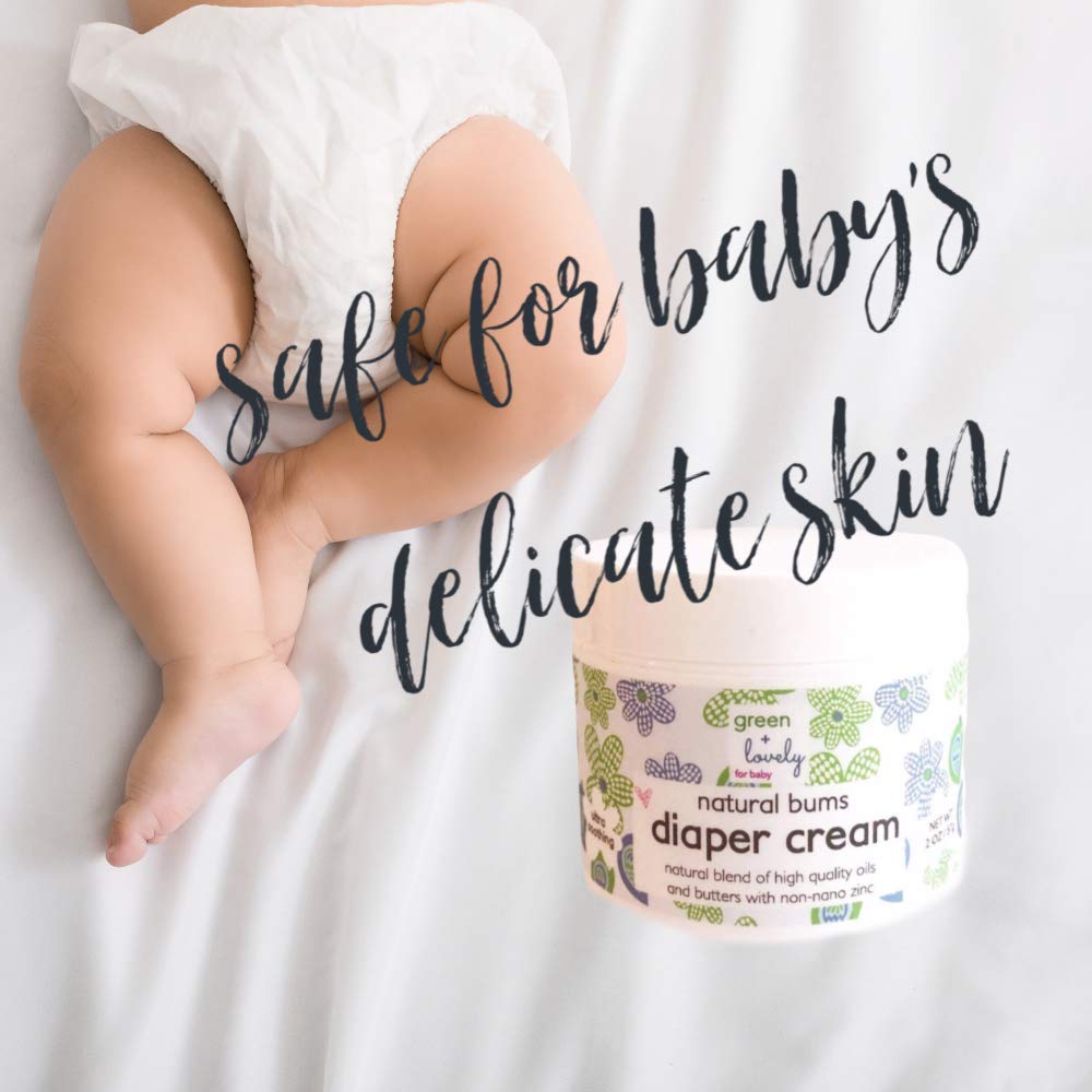 Natural Bums Diaper Rash Cream {Chemical Free}, Made with Organic Shea Butter & Coconut. Calming Lavender Chamomile. Non-Nano. High Grade. : Baby