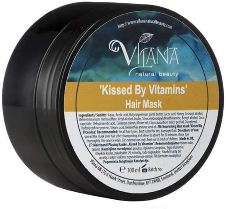 Kissed By Vitamins Hair Mask 200ml Tube by Vilana | Hair Treatment Mask – Moisturises and Helps Restore Healthy Hair Structure | Hydrating Hair Mask for Bleached Hair, Normal, Dry and Damaged Hair : Amazon.co.uk: Beauty