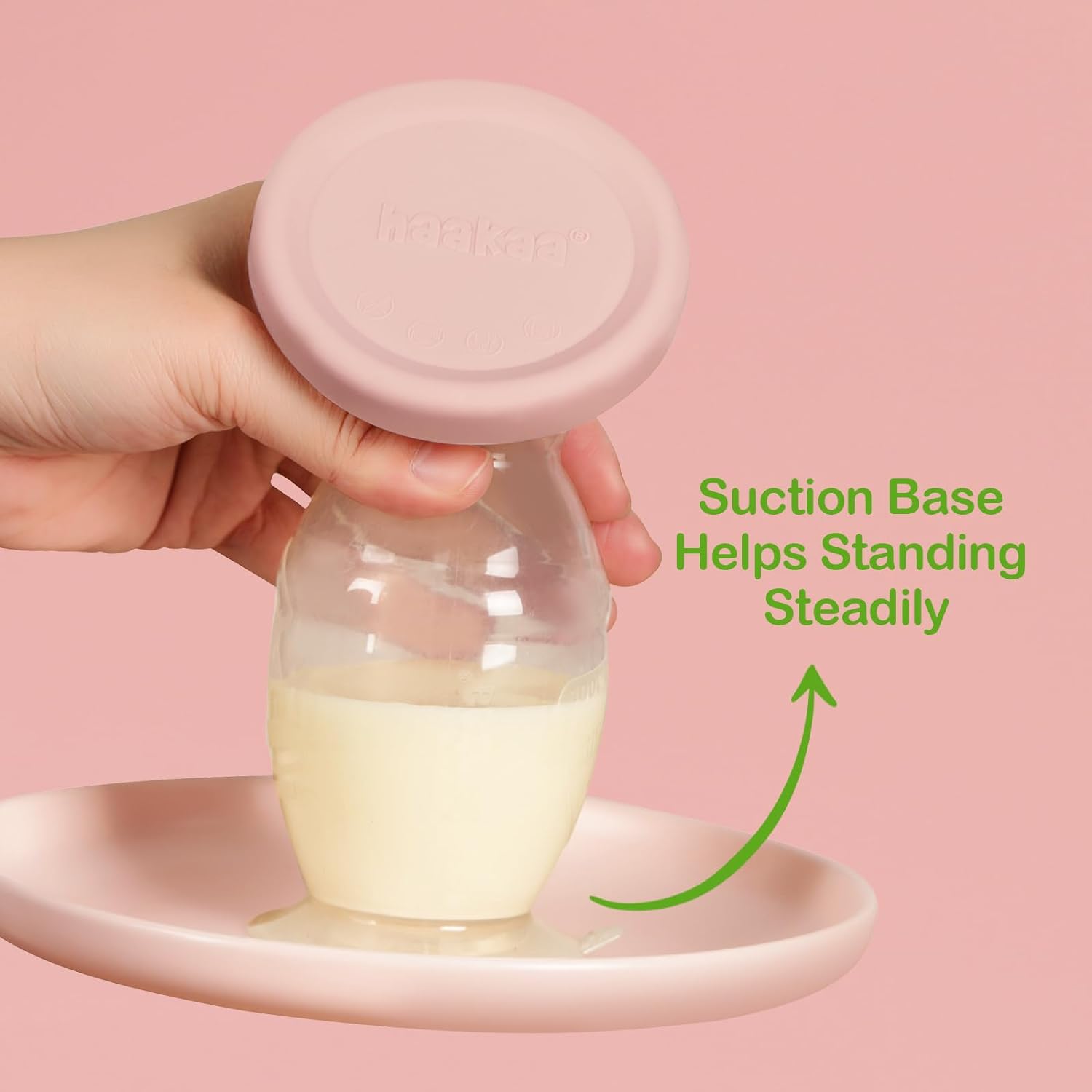haakaa Silicone Breast Pump & Silicone Cap (Blush) 5oz/150ml, Gen.2 : Baby