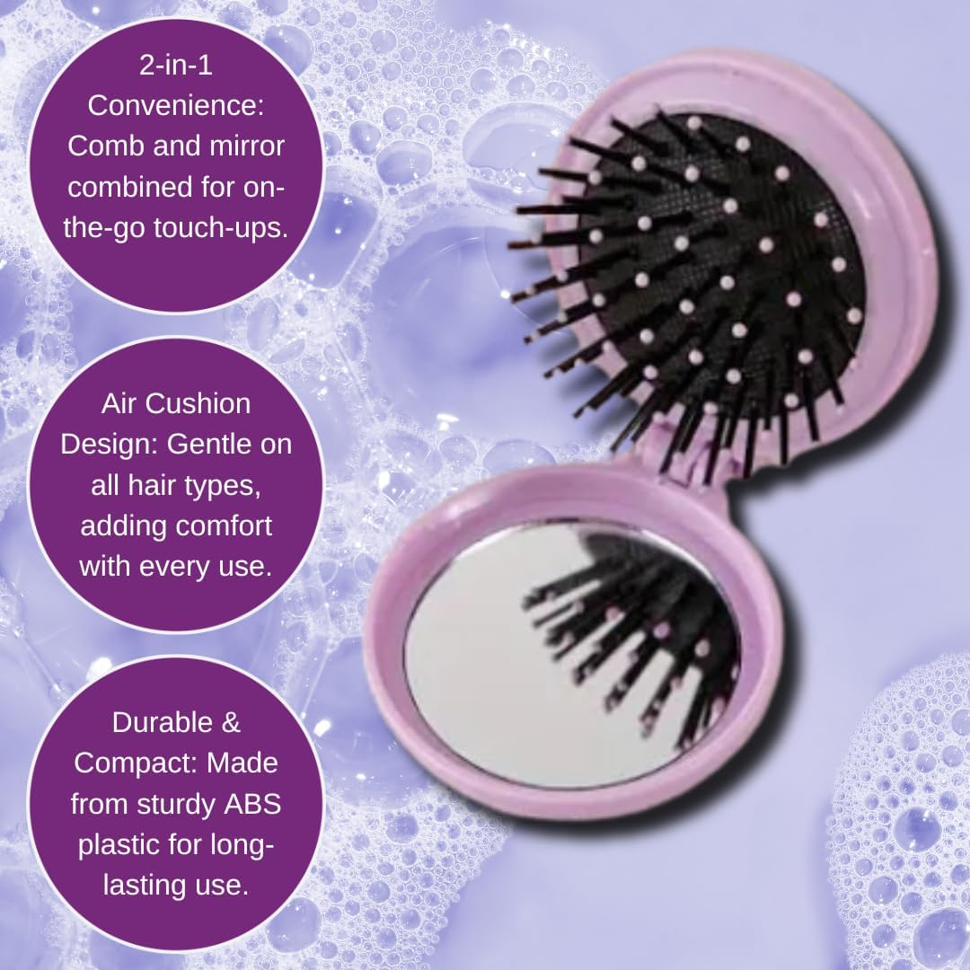 Provoke Touch Of Silver Colour Care Bundle – Neutralising Purple Shampoo & Conditioner (200Ml Each) With Folding Hairbrush And Mirror – Brightens & Protects Colour, Restores Moisture For Radiant Hair