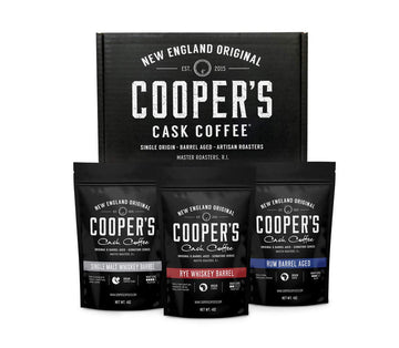 Bourbon Barrel Aged Coffee Whole Bean Set, Single Origin Sumatra Whiskey, Ethiopian Rye, Rwanda Rum Roasted Coffee Beans (Whole Bean, 4 Ounce (Pack Of 3))
