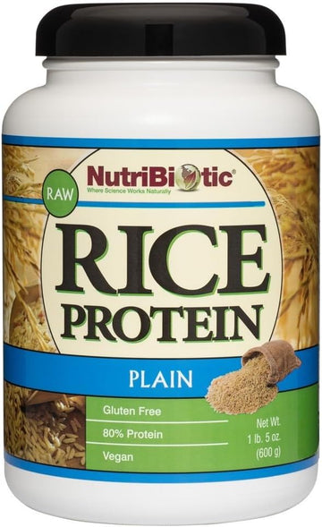 NutriBiotic ? Plain Rice Protein, 1 Lb 5 oz (600g) - Low Carb, Keto-Fr