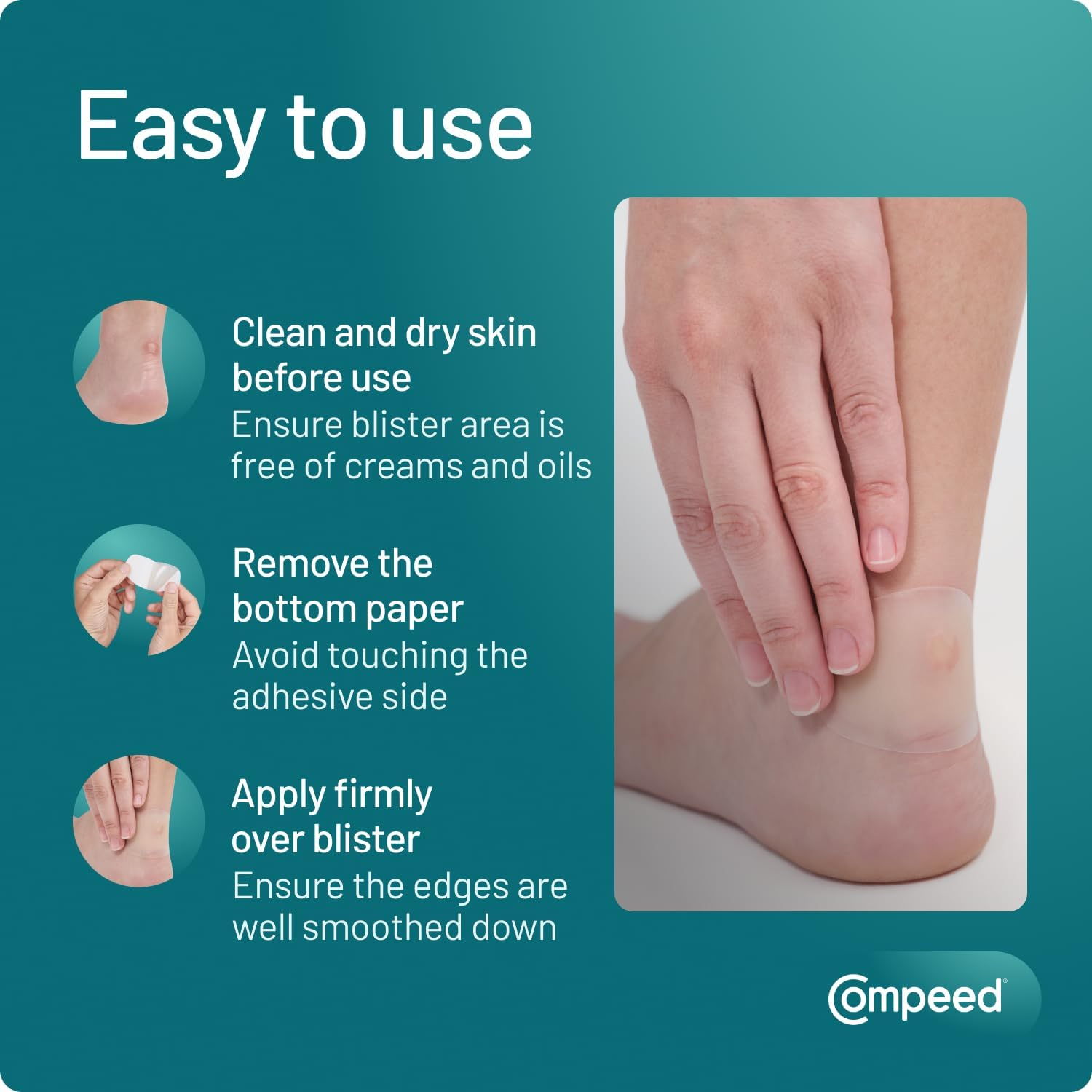 Compeed Blister Plasters Medium Size 5 Pack - Hydrocolloid Foot Treatment - Heal Fast : Amazon.co.uk: Health & Personal Care