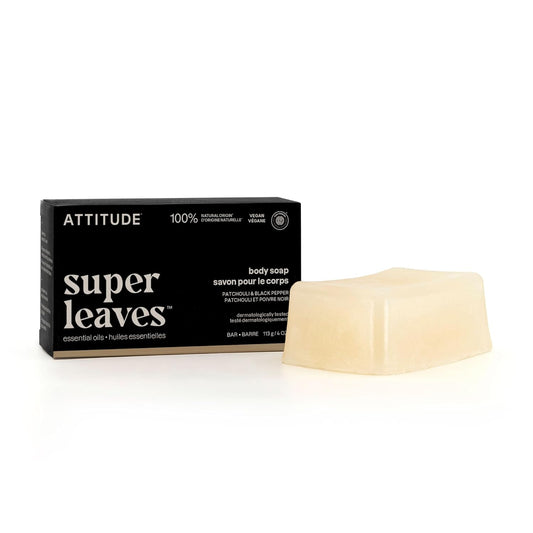Attitude Body Soap Bar, Natural Origin, Protects And Softens Dry Skin, Coconut & Olive Oils, For Men And Women, Ewg Verified & Vegan, Patchouli & Black Pepper, 4 Oz : Beauty & Personal Care