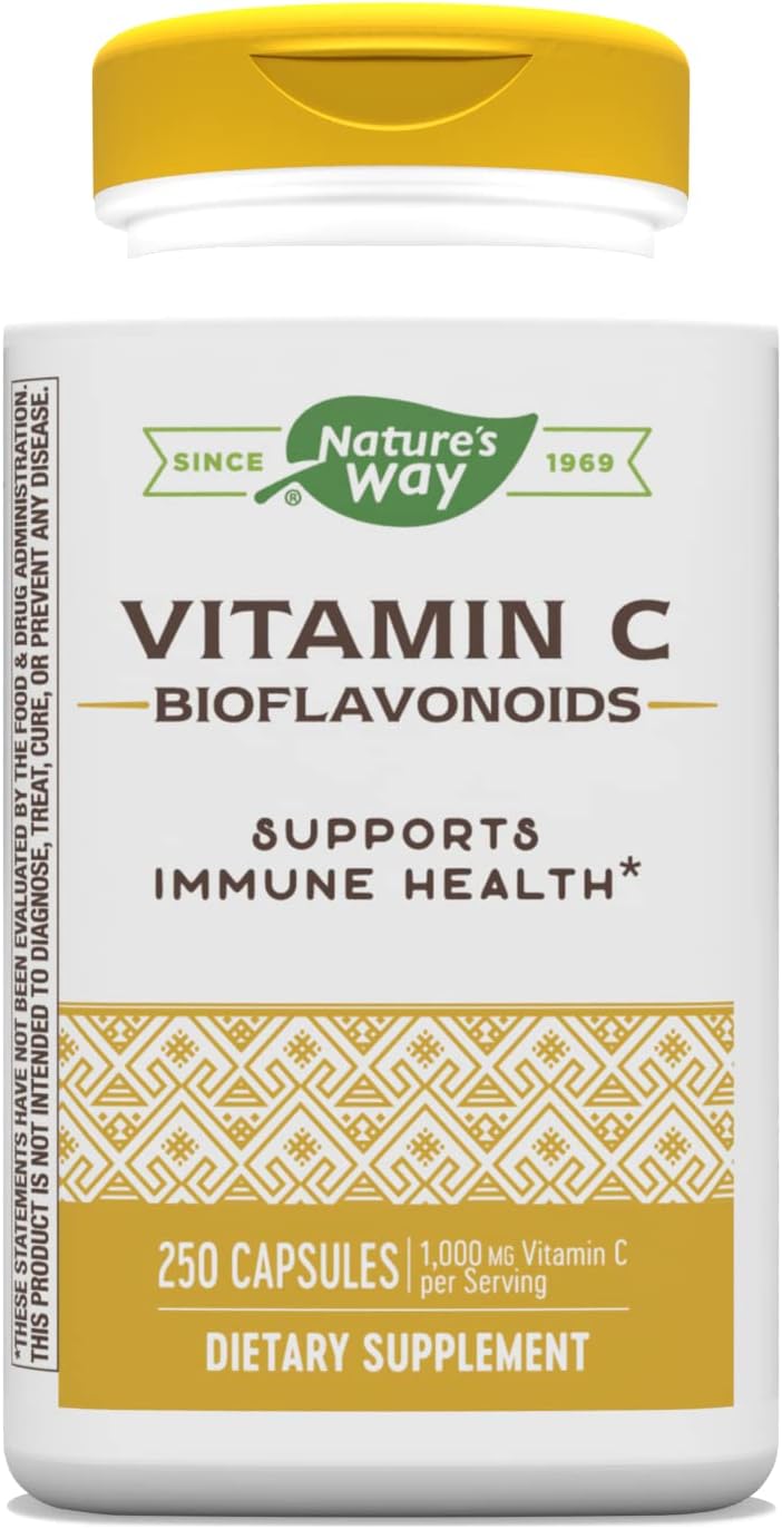 Nature'S Way Vitamin C 500 Mg With Bioavonoids; 1000 Mg Vitamin C Per Serving; 250 Capsules