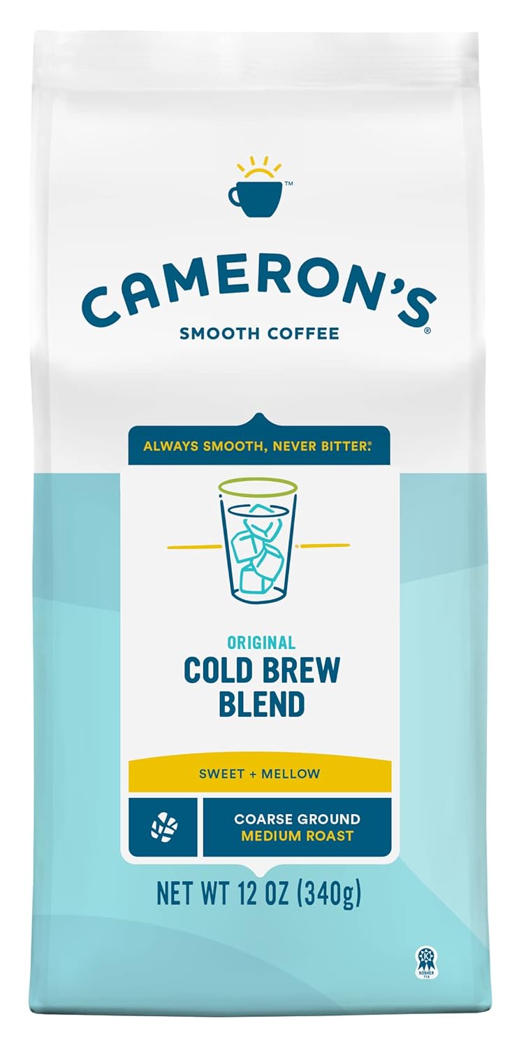 Cameron's Coffee Original Cold Brew Blend Coarse-Ground Coffee, Medium Roast, 100% Arabica, 12-Ounce Bag, (Pack of 1)