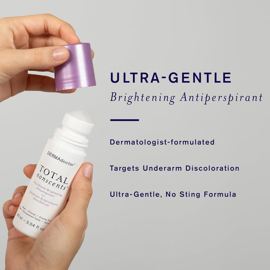 Dermadoctor Total Nonscents Ultra-Gentle Brightening Antiperspirant For Sensitive Skin, Reduces Underarm Discoloration, Fragrance Free Deodorant - 3.04 Oz