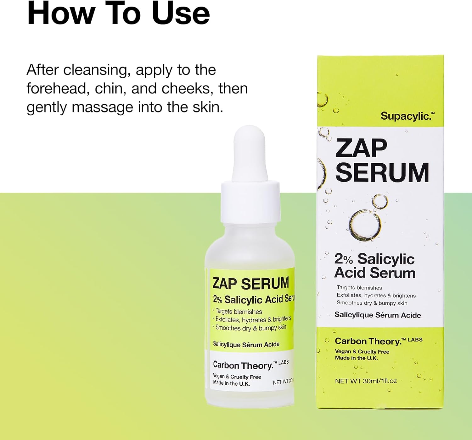 Carbon Theory Supacylic Face Serum - Serum - Targets Blemishes, Dry Skin - Spot Treatment & Blemish Treatment - Vegan Facial Exfoliator Serum - 30ml : Amazon.co.uk: Beauty