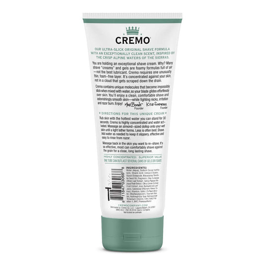 Cremo Barber Grade Silver Water & Birch Shave Cream, Astonishingly Superior Ultra-Slick Shaving Cream Fights Nicks, Cuts And Razor Burn, 6 Fl Oz (Pack Of 2)