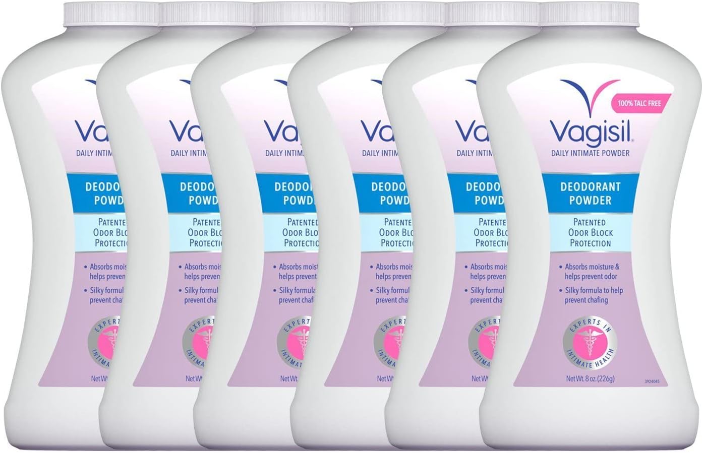 Vagisil Odor Block Deodorant Powder, 8 Ounce - Pack of 6 (Packaging May Vary)